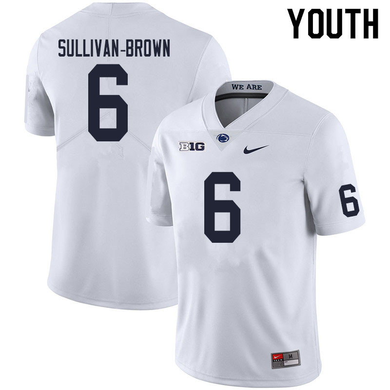 NCAA Nike Youth Penn State Nittany Lions Cam Sullivan-Brown #6 College Football Authentic White Stitched Jersey BLH0298LM